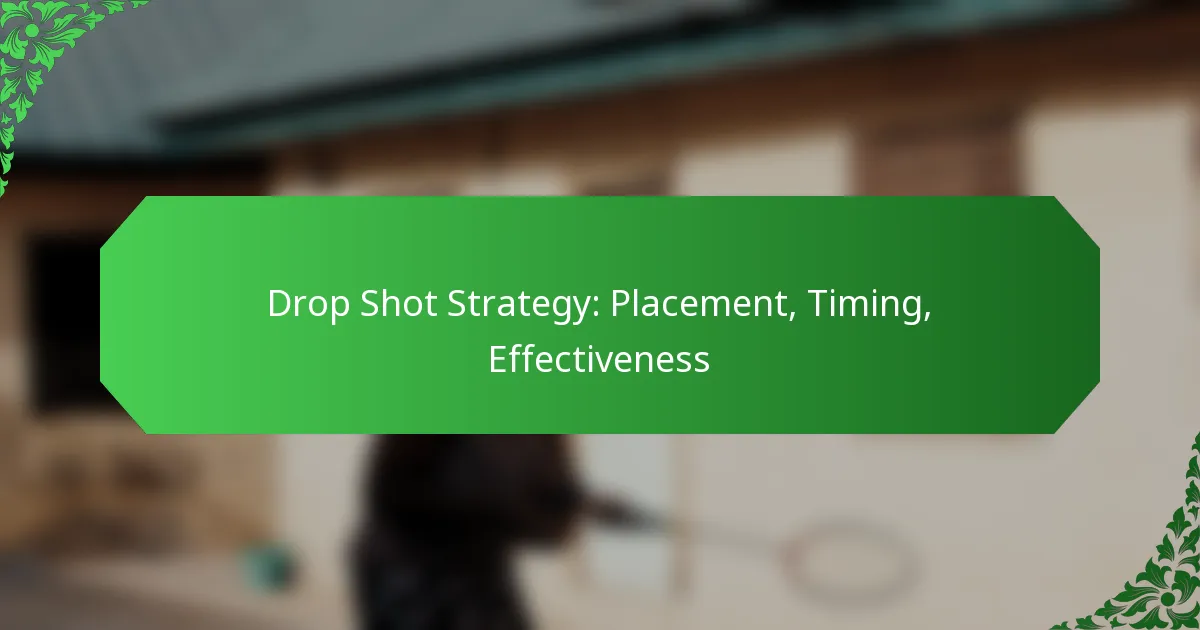 Drop Shot Strategy: Placement, Timing, Effectiveness