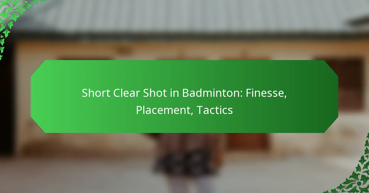 Short Clear Shot in Badminton: Finesse, Placement, Tactics