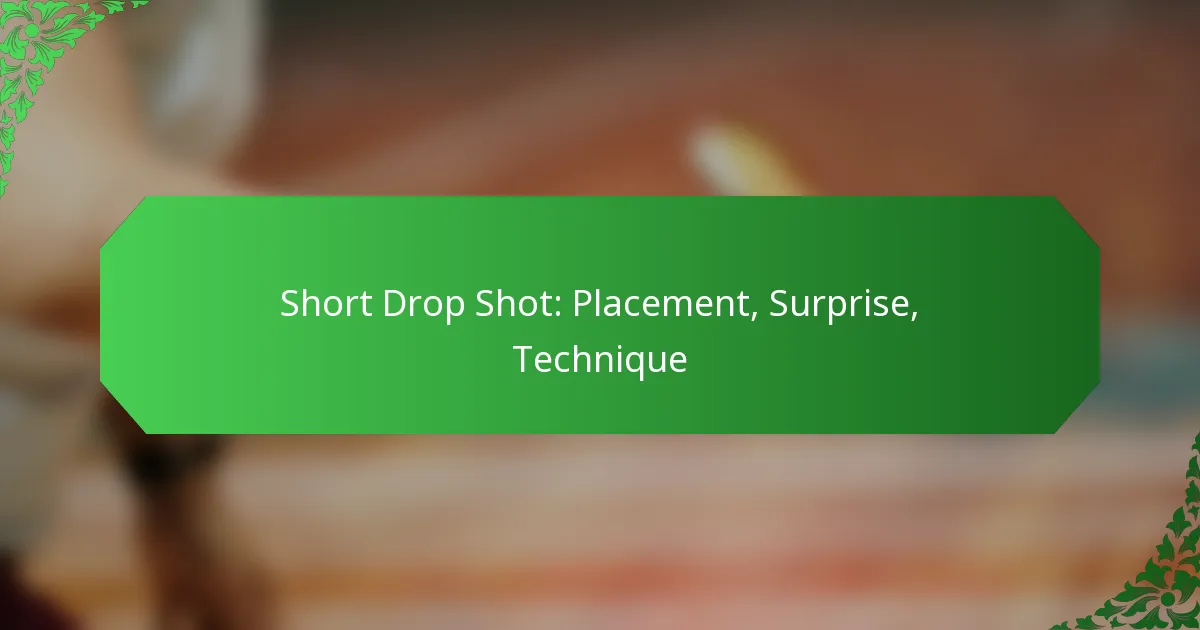 Short Drop Shot: Placement, Surprise, Technique