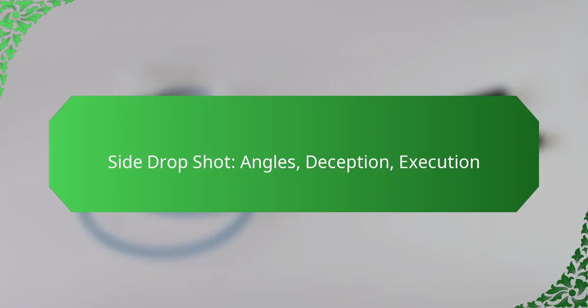 Side Drop Shot: Angles, Deception, Execution