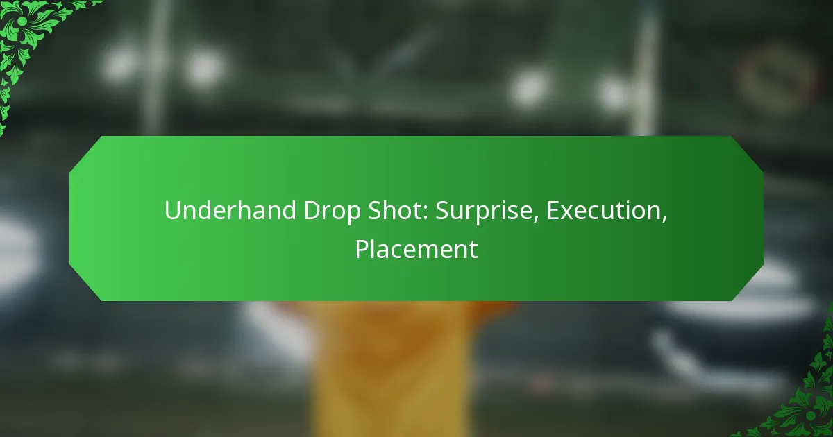 Underhand Drop Shot: Surprise, Execution, Placement