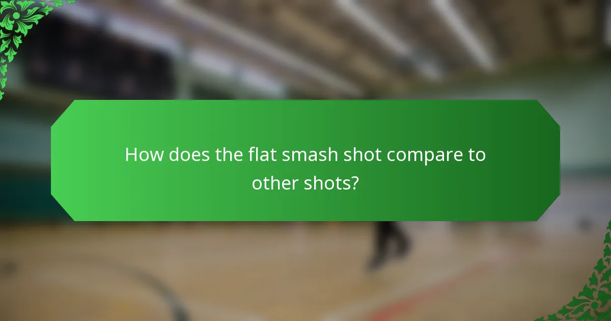 How does the flat smash shot compare to other shots?
